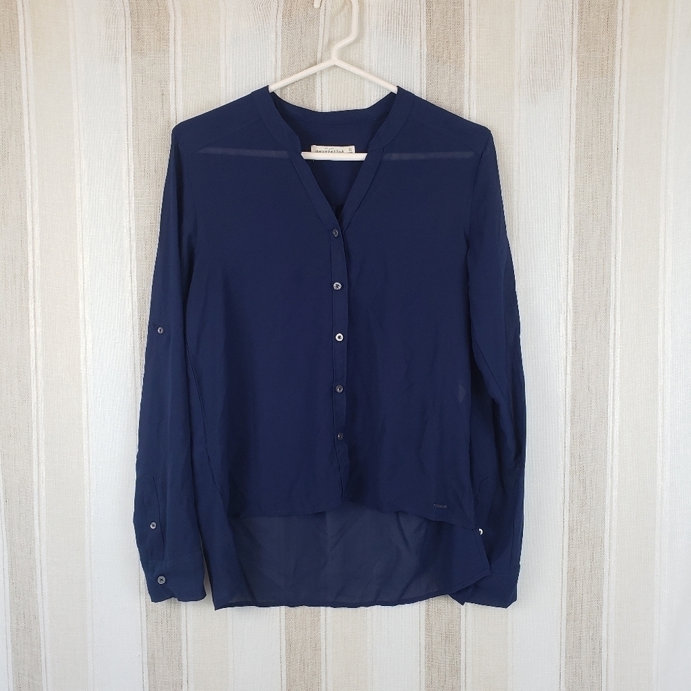 Abercrombie and Fitch‎ Button Down Shirt Blouse Blue Size Extra Small